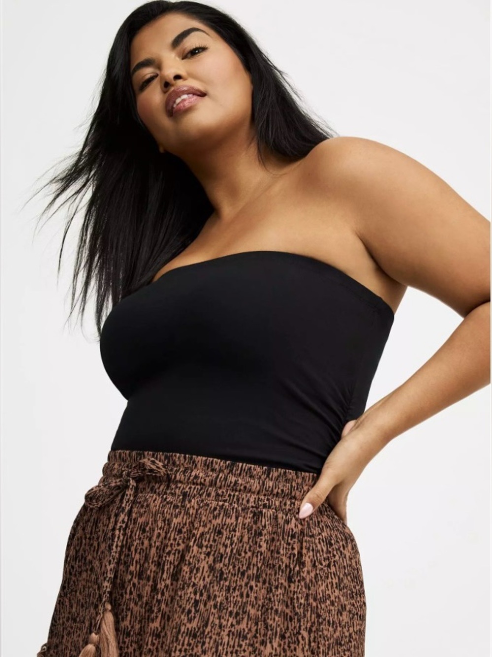 NWT Torrid Black Foxy Ruched Tube Top size 0 (12)
